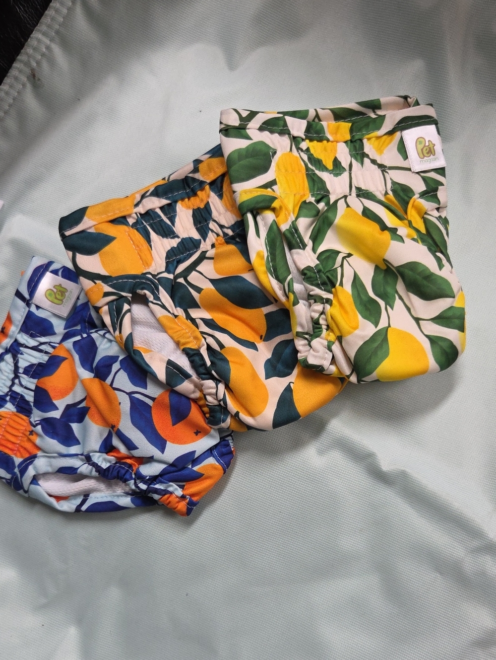Pet Magasin Lemon Print Dog Diaper - Yellow & Green